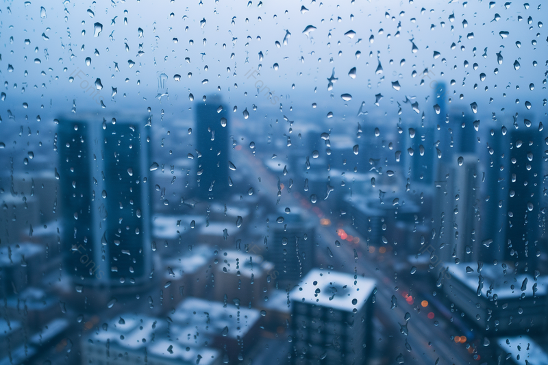 蓝色雨后玻璃商业街摄影图,高清,摄影图,摄影图片,图片大全,摄影图免费下载